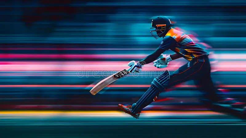 Male Cricketer Dynamic Motion